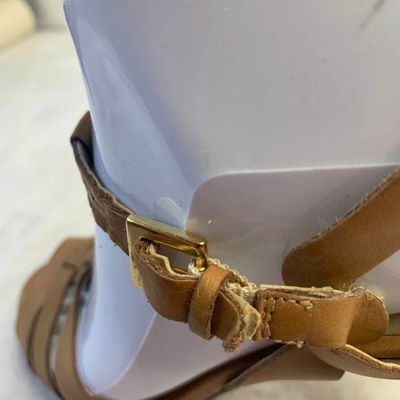 VTG Guess Womens Sz 8 Tribute Style Open Toe Strappy Nude High Heels - Picture 5 of 11